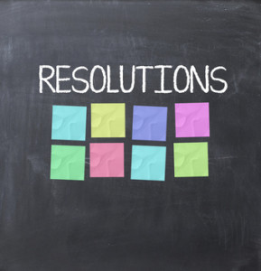 Resolutions concept on a blackboard